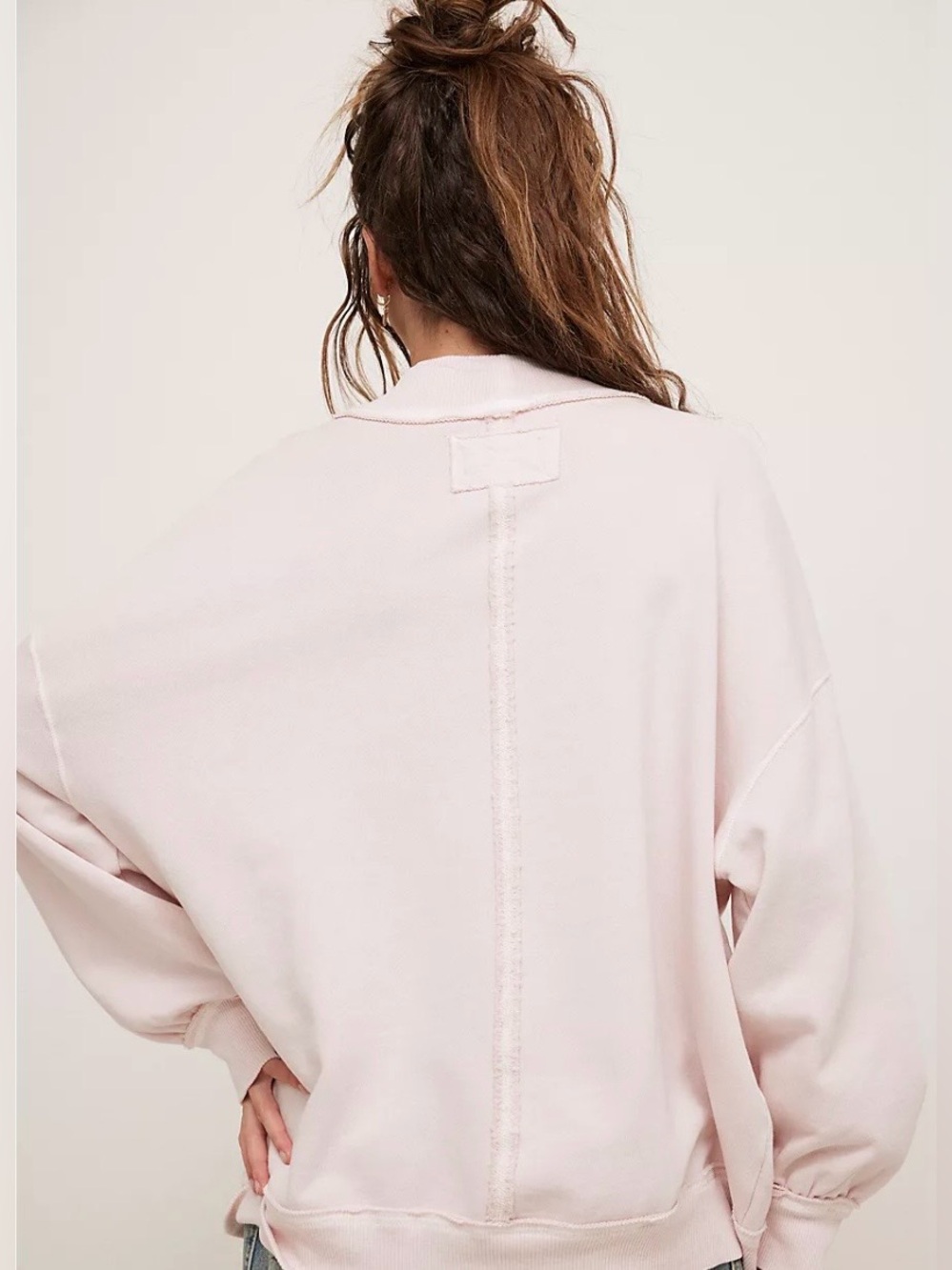 NWT FREE PEOPLE WE THE FREE PALM SPRINGS PULLOVER MAUVE CHALK - Picture 2 of 3